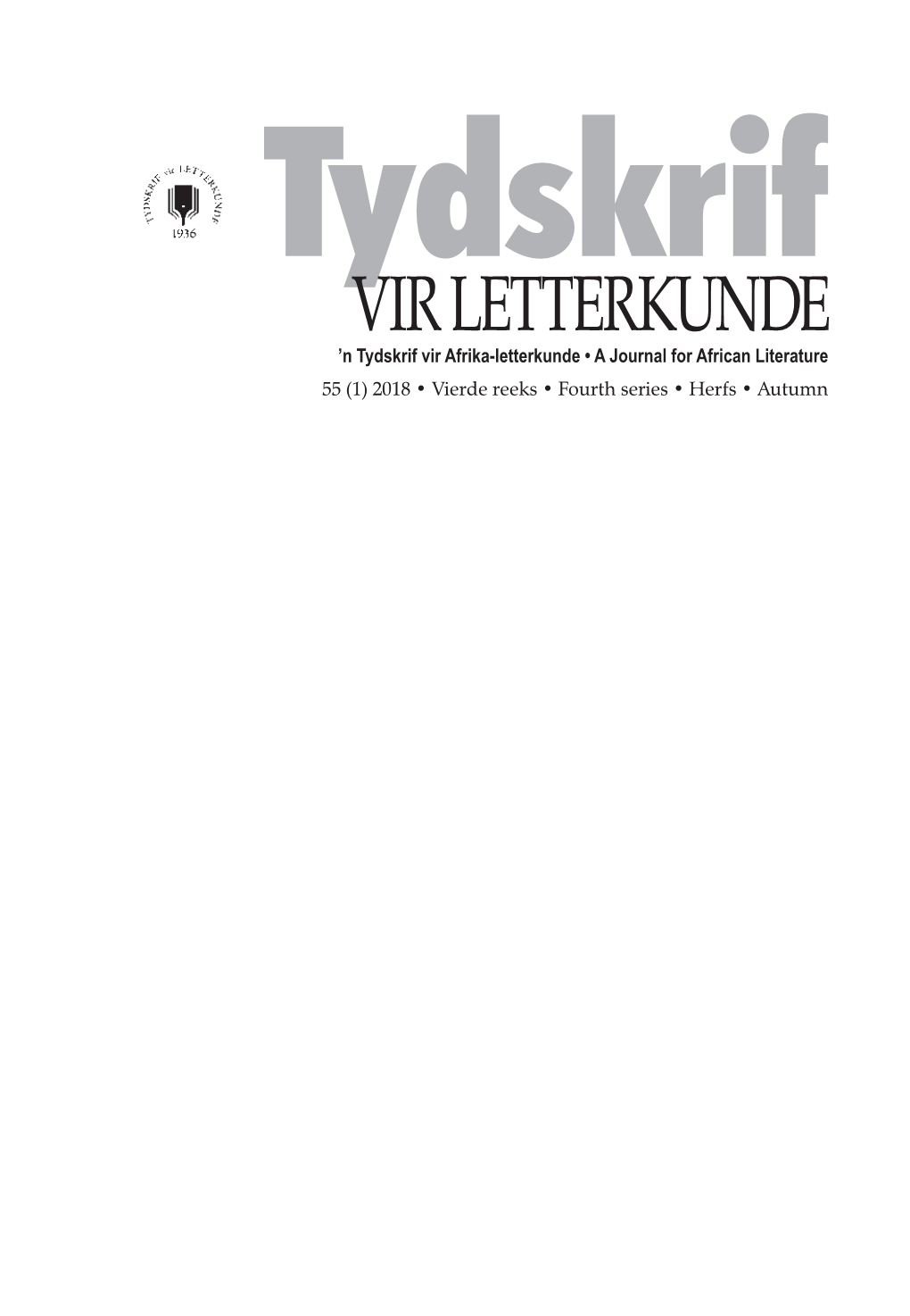 Tydskrif Vir Letterkunde