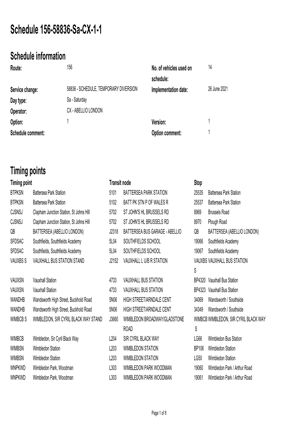 Standard Schedule 156-58836-Sa-CX-1-1