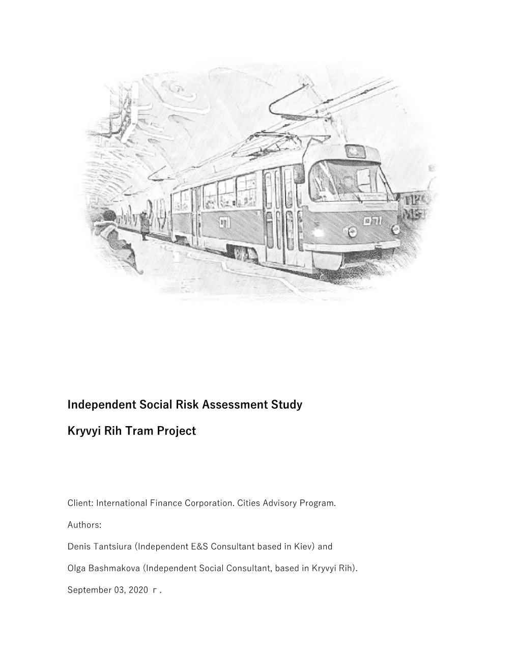 Independent Social Risk Assessment Study Kryvyi Rih Tram Project