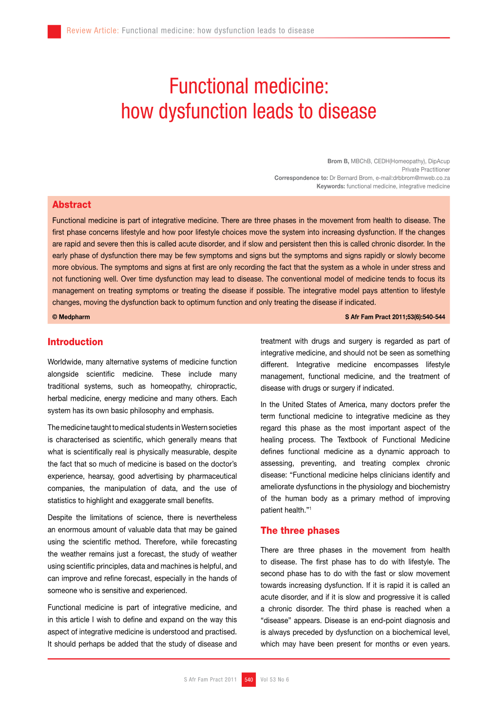 Functional Medicine: How Dysfunction Leads to Disease