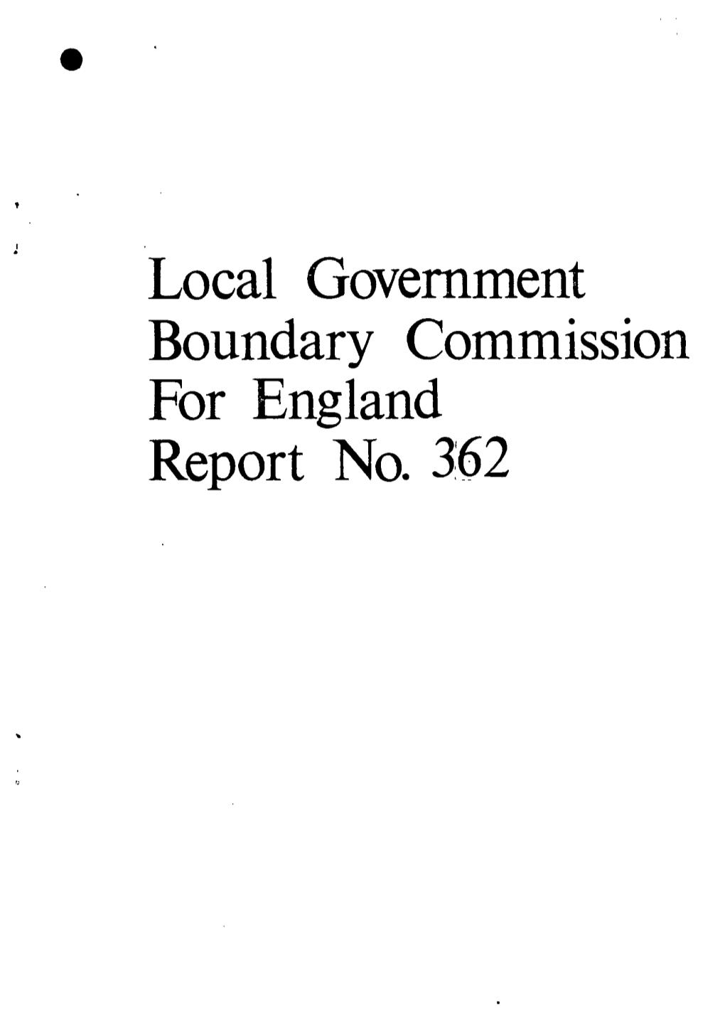 Local Government Boundary Commission for England Report No