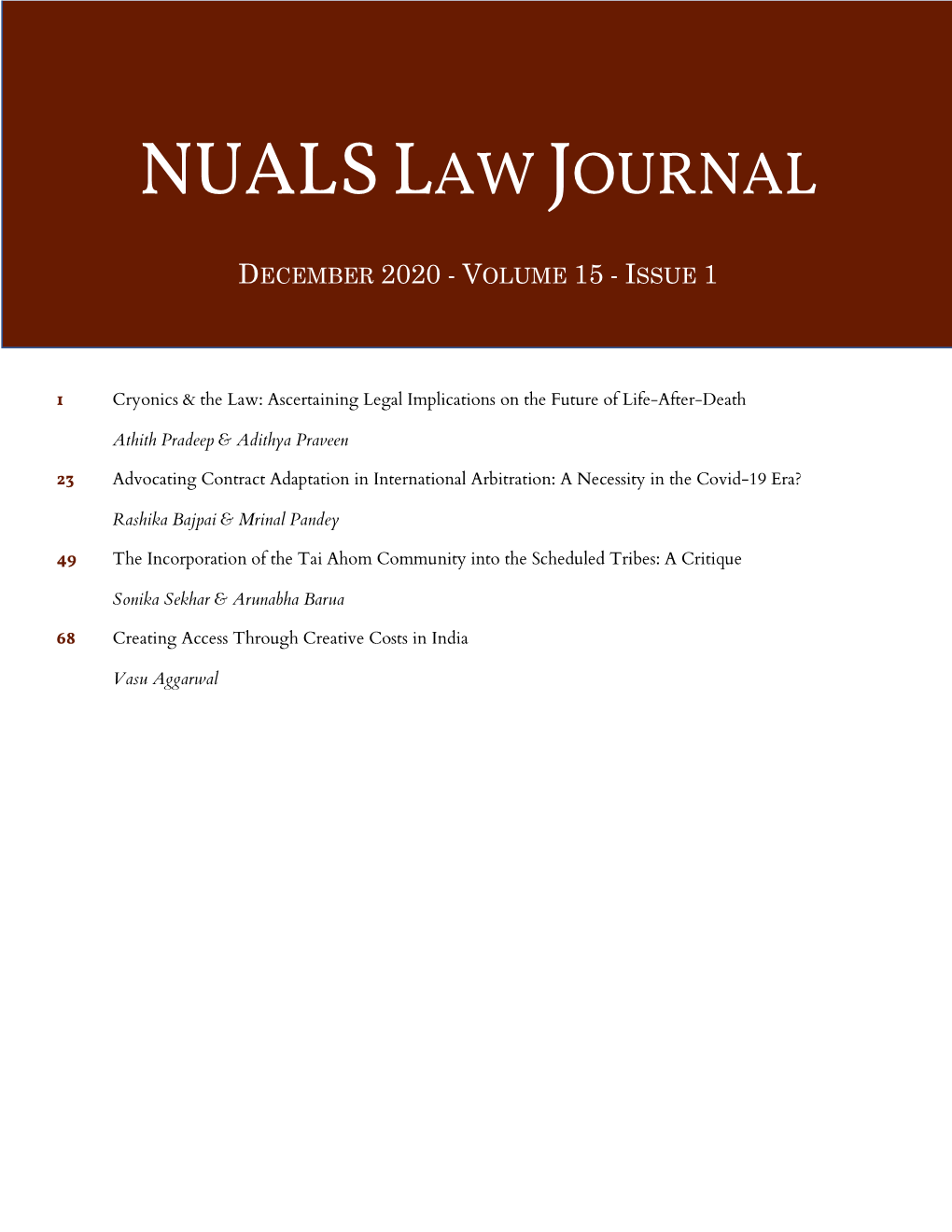 Nualslaw Journal