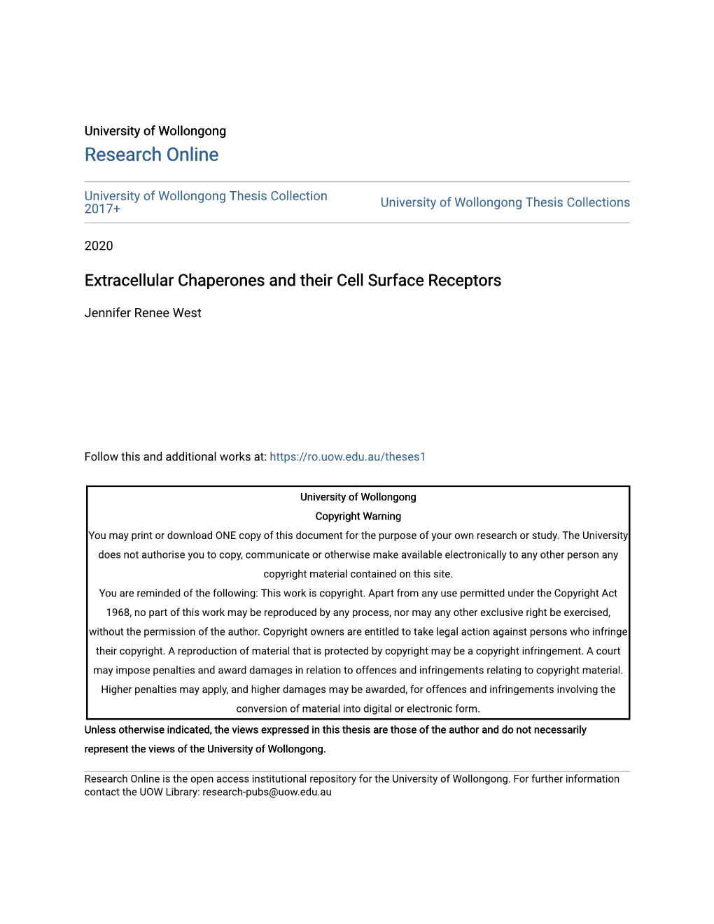 Extracellular Chaperones and Their Cell Surface Receptors