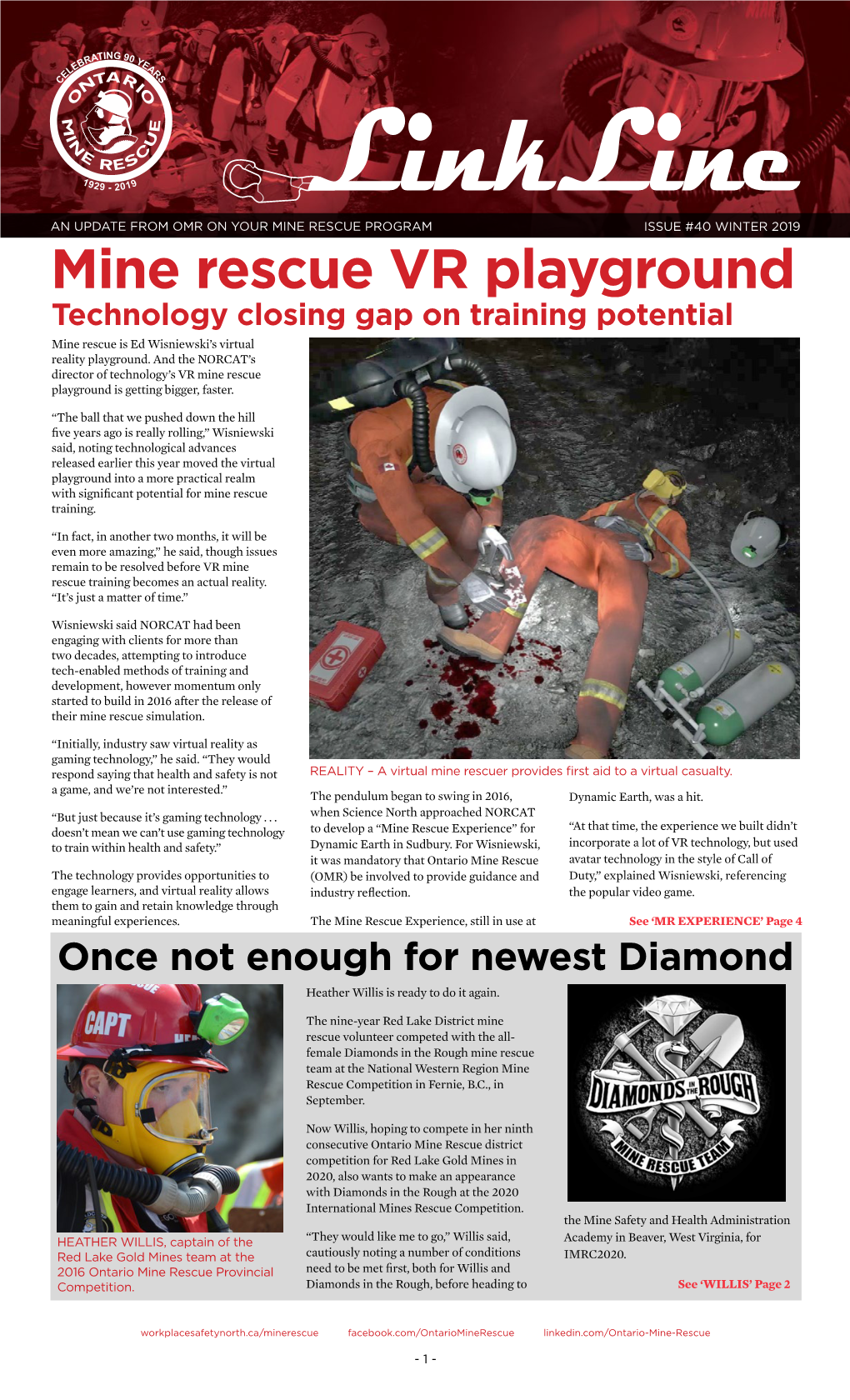 Mine Rescue VR Playground Technology Closing Gap on Training Potential Mine Rescue Is Ed Wisniewski’S Virtual Reality Playground