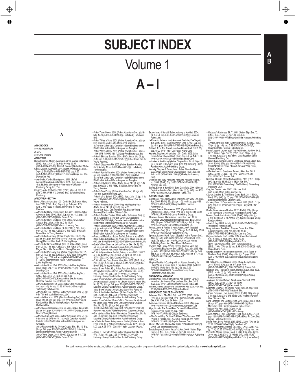 SUBJECT INDEX Volume 1