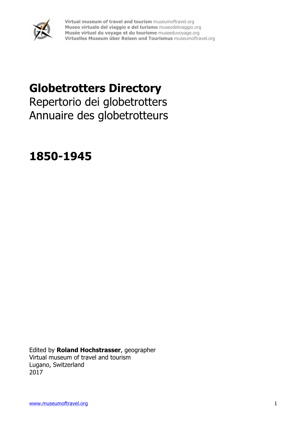 Globetrotters Directory Repertorio Dei Globetrotters Annuaire Des Globetrotteurs