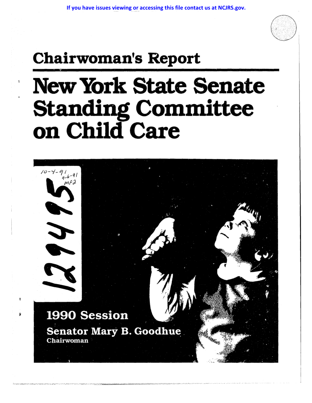 New York State Senate Standing Committee Onchlldcare SENATE STANDING COMMITTEE on CHILD CARE
