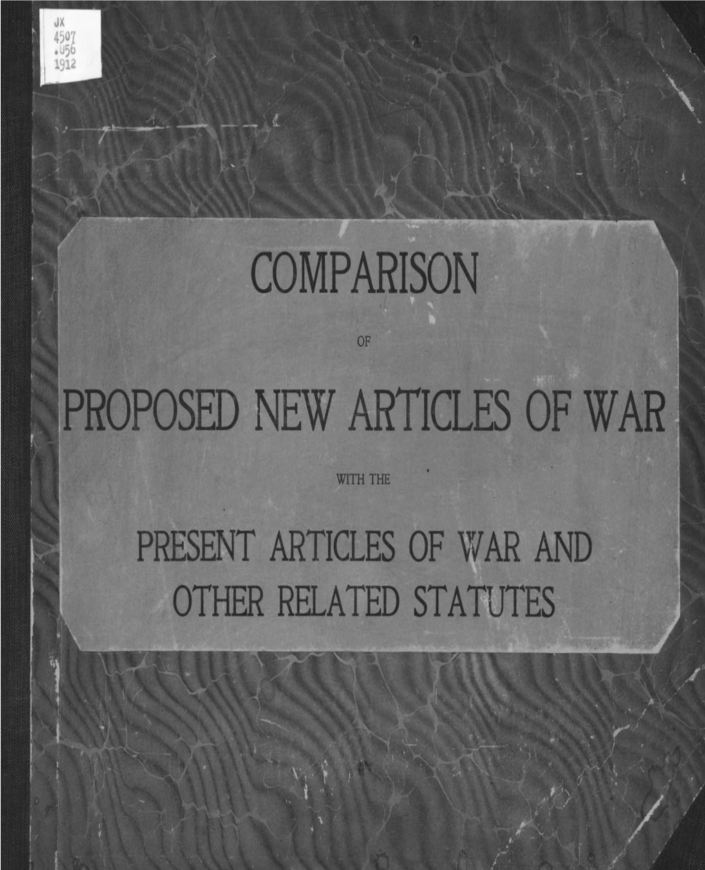Comparison of Proposed New Articles of War with the Present Articles Of