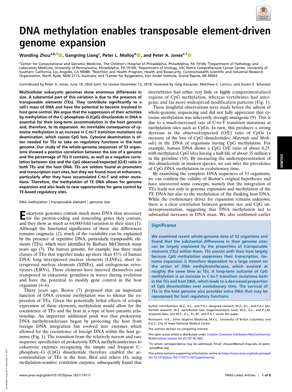 DNA Methylation Enables Transposable Element-Driven Genome Expansion