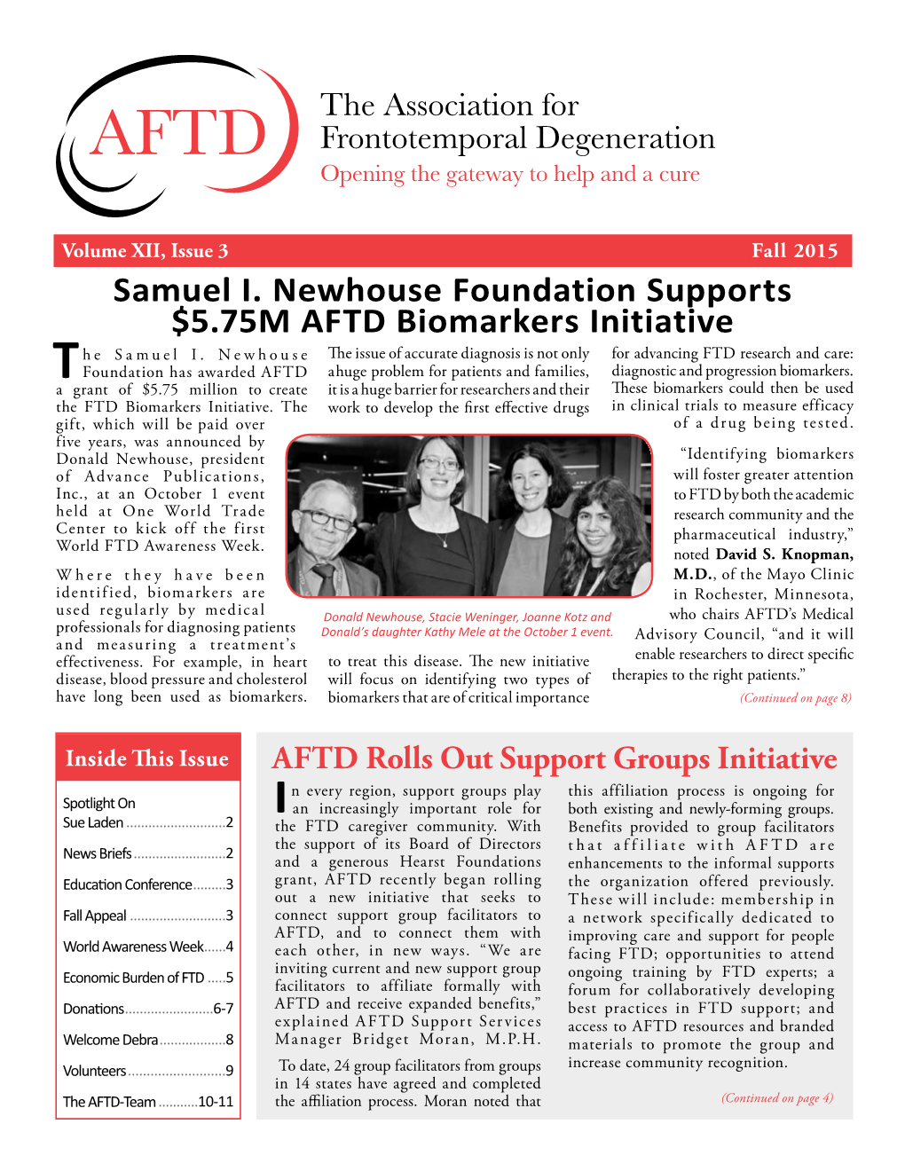 Samuel I. Newhouse Foundation Supports $5.75M AFTD Biomarkers Initiative He Samuel I