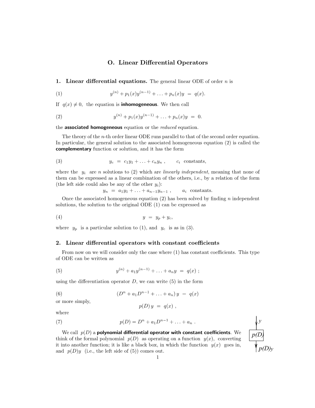 Linear Differential Operators