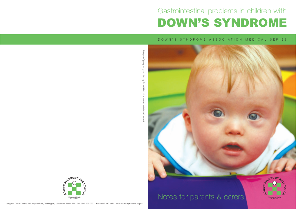 Gastrointestinal Problems in Children with DOWN’S SYNDROME