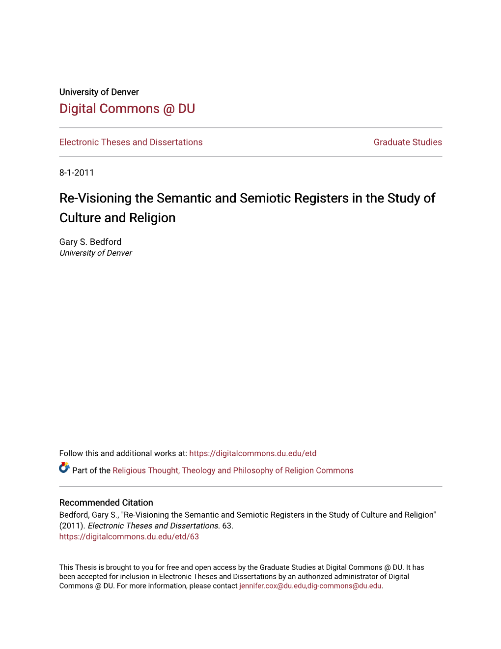 Re-Visioning the Semantic and Semiotic Registers in the Study of Culture and Religion