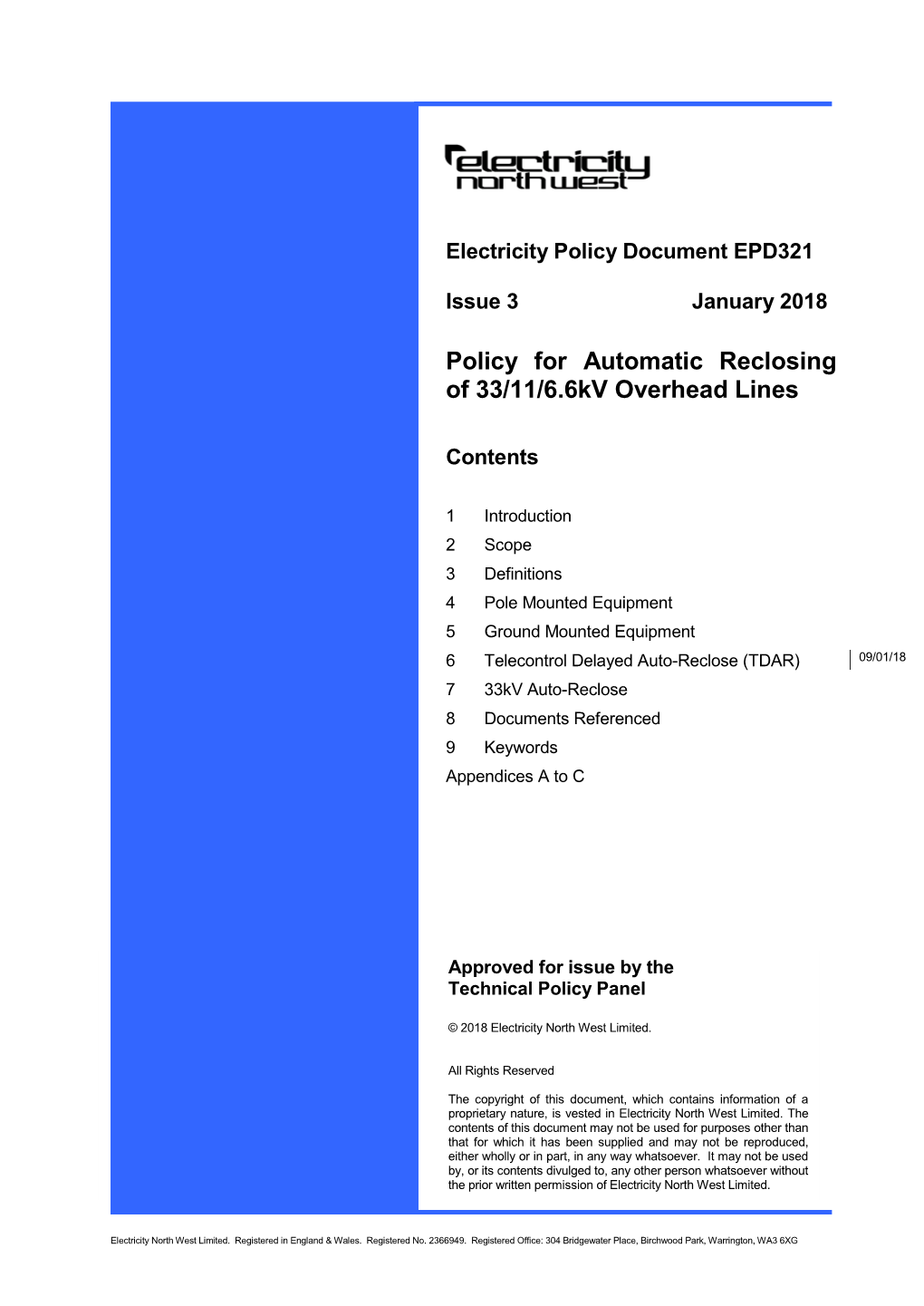 Policy for Automatic Reclosing of 33/11/6.6Kv Overhead Lines