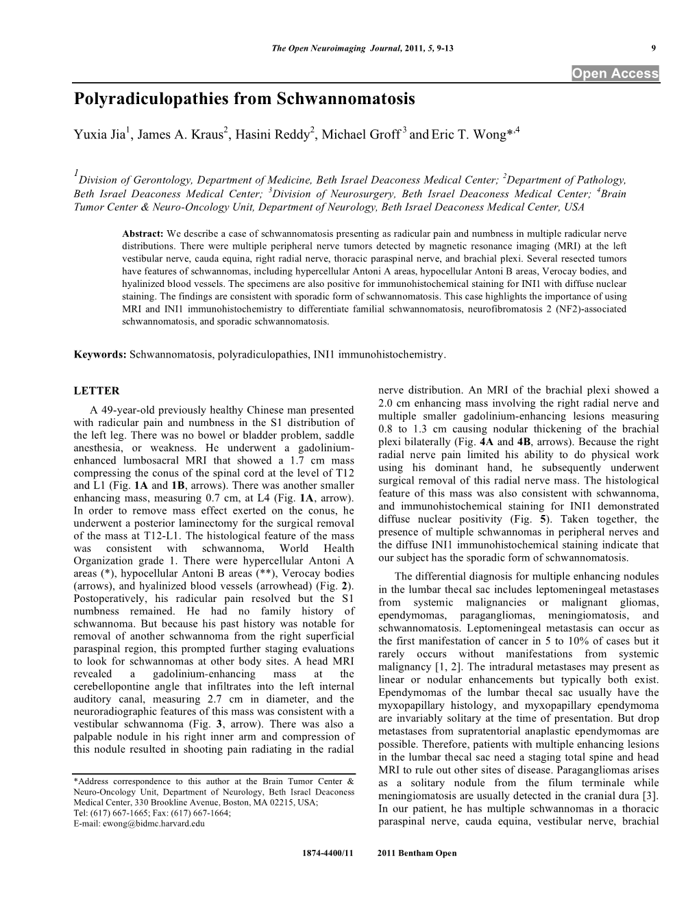 Polyradiculopathies from Schwannomatosis