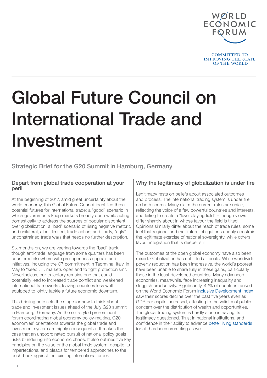 Global Future Council on International Trade and Investment