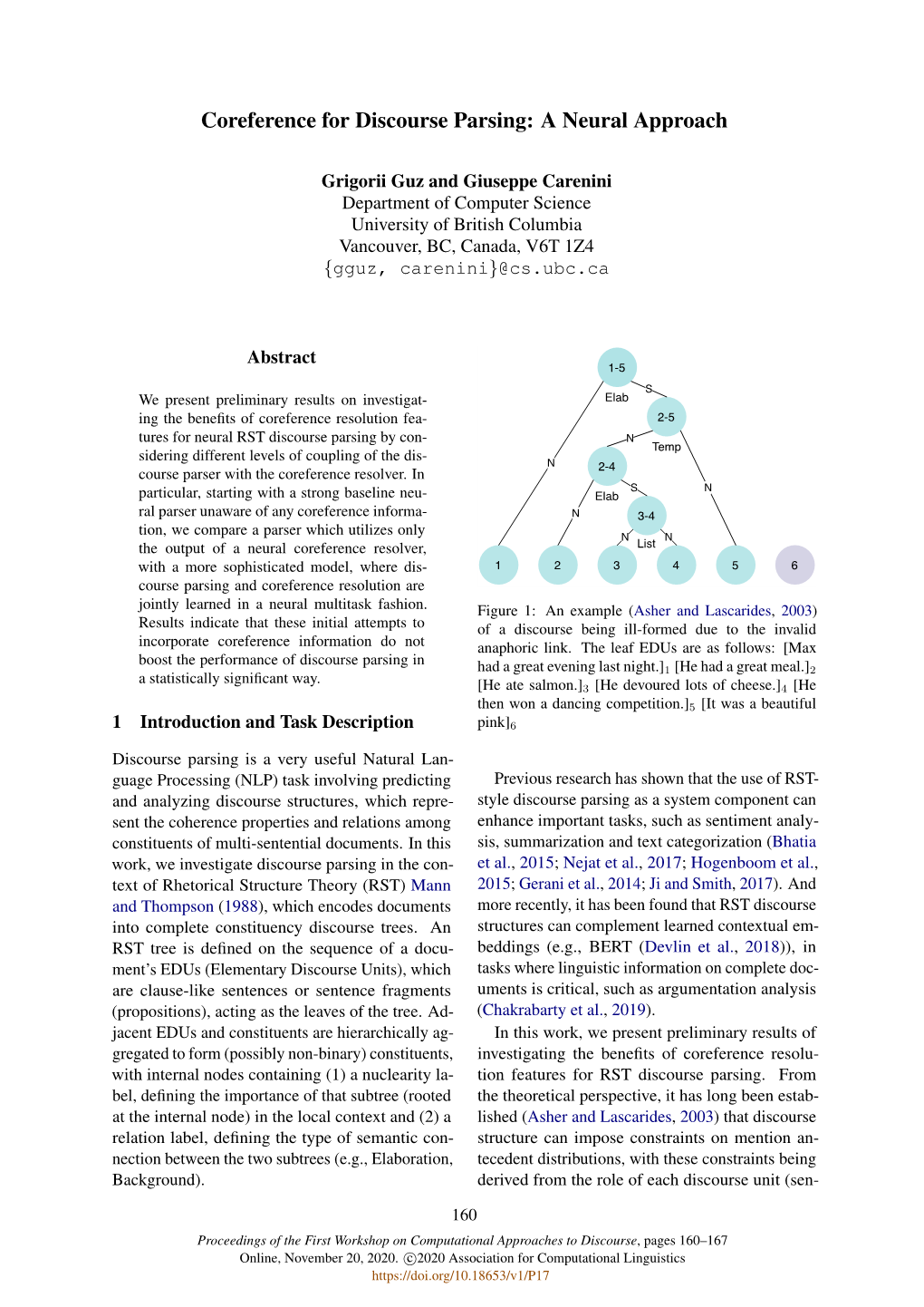 Coreference for Discourse Parsing: a Neural Approach