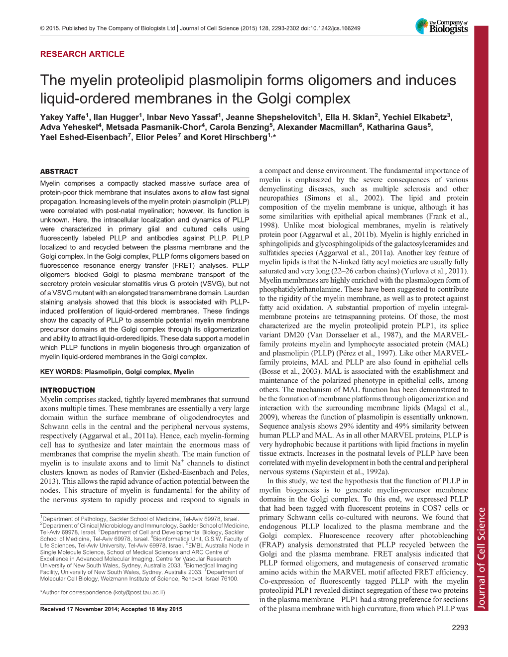 The Myelin Proteolipid Plasmolipin Forms Oligomers and Induces Liquid