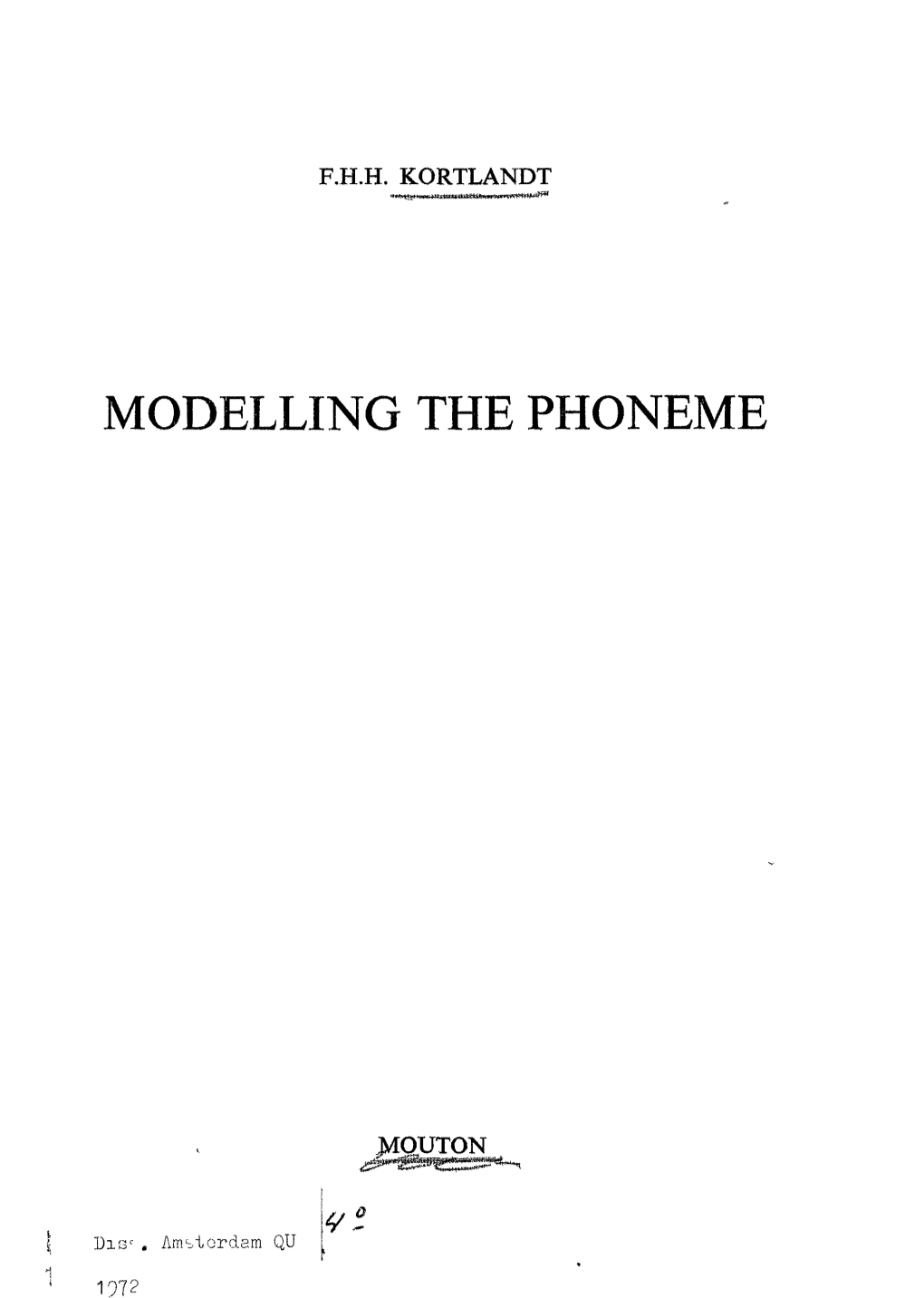 Modelling the Phoneme