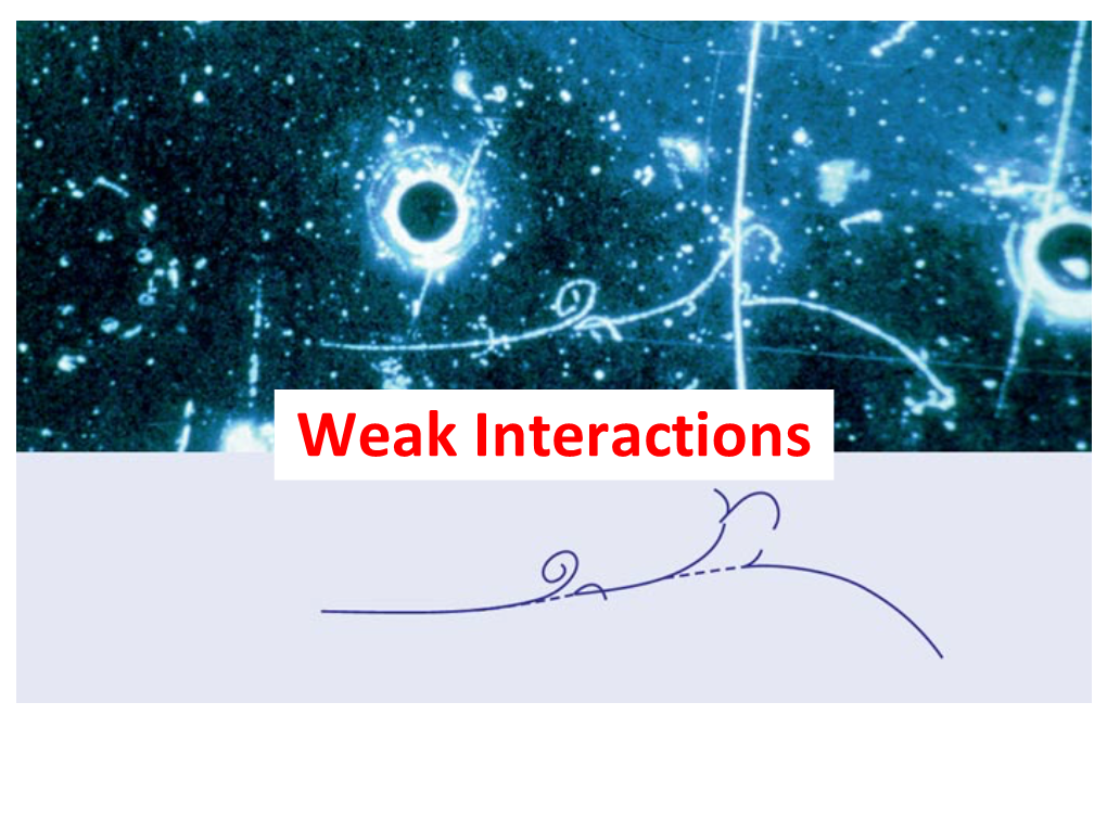 Weak Interactions Outline