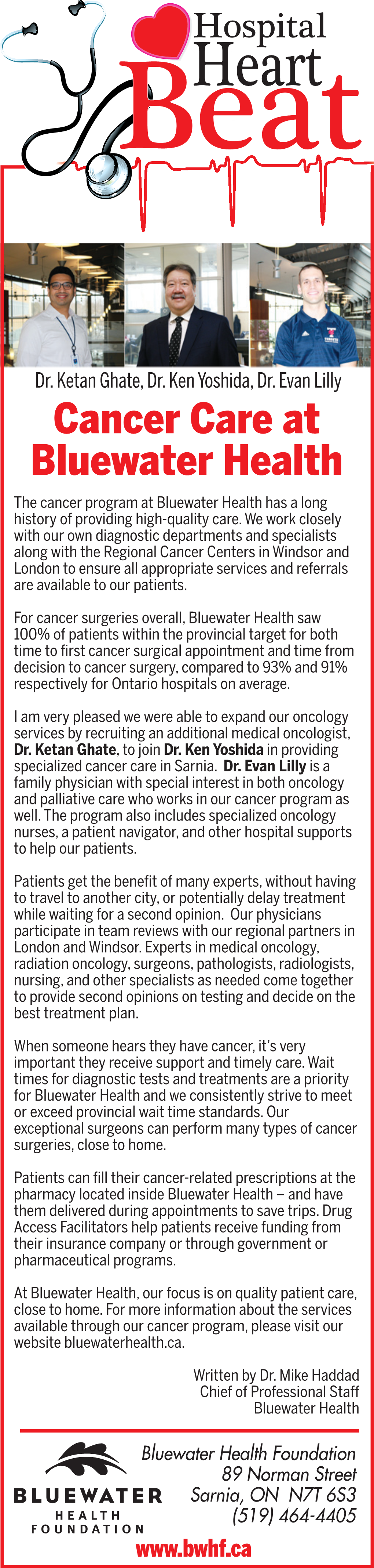 Cancer Care at Bluewater Health