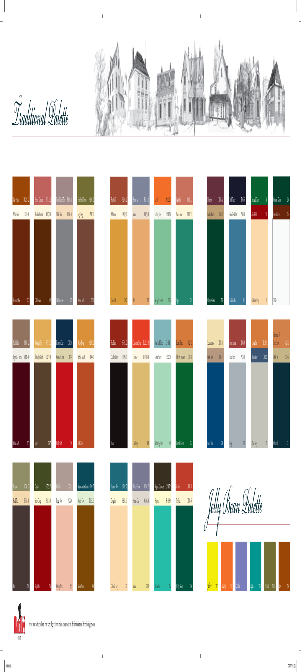 Chart Colours May Vary Slightly from Paint Colours Due to the Limitations of the Printing Process