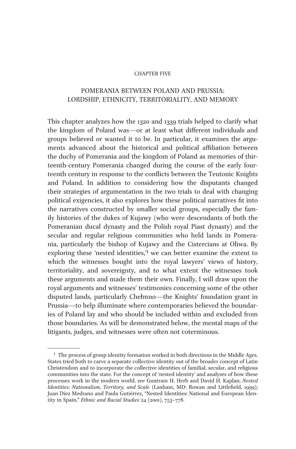 Pomerania Between Poland and Prussia: Lordship, Ethnicity, Territoriality, and Memory