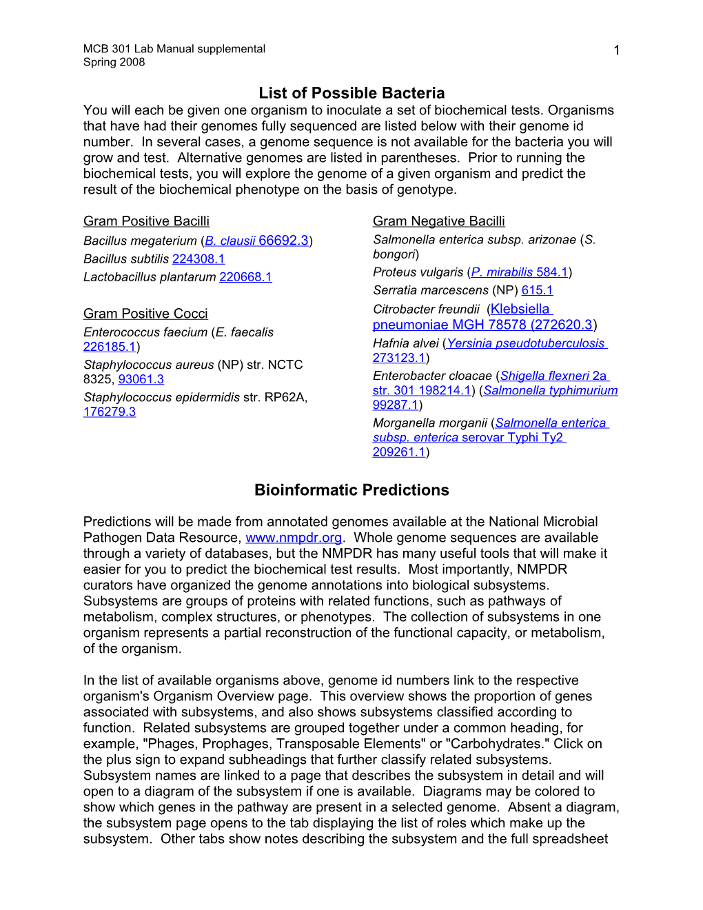 Biochemical Tests And Their Use For Identification Purposes