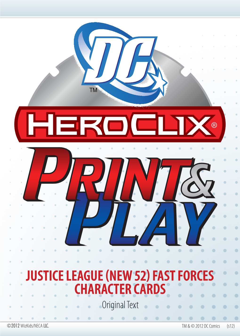 JUSTICE LEAGUE (NEW 52) FAST FORCES CHARACTER CARDS Original Text