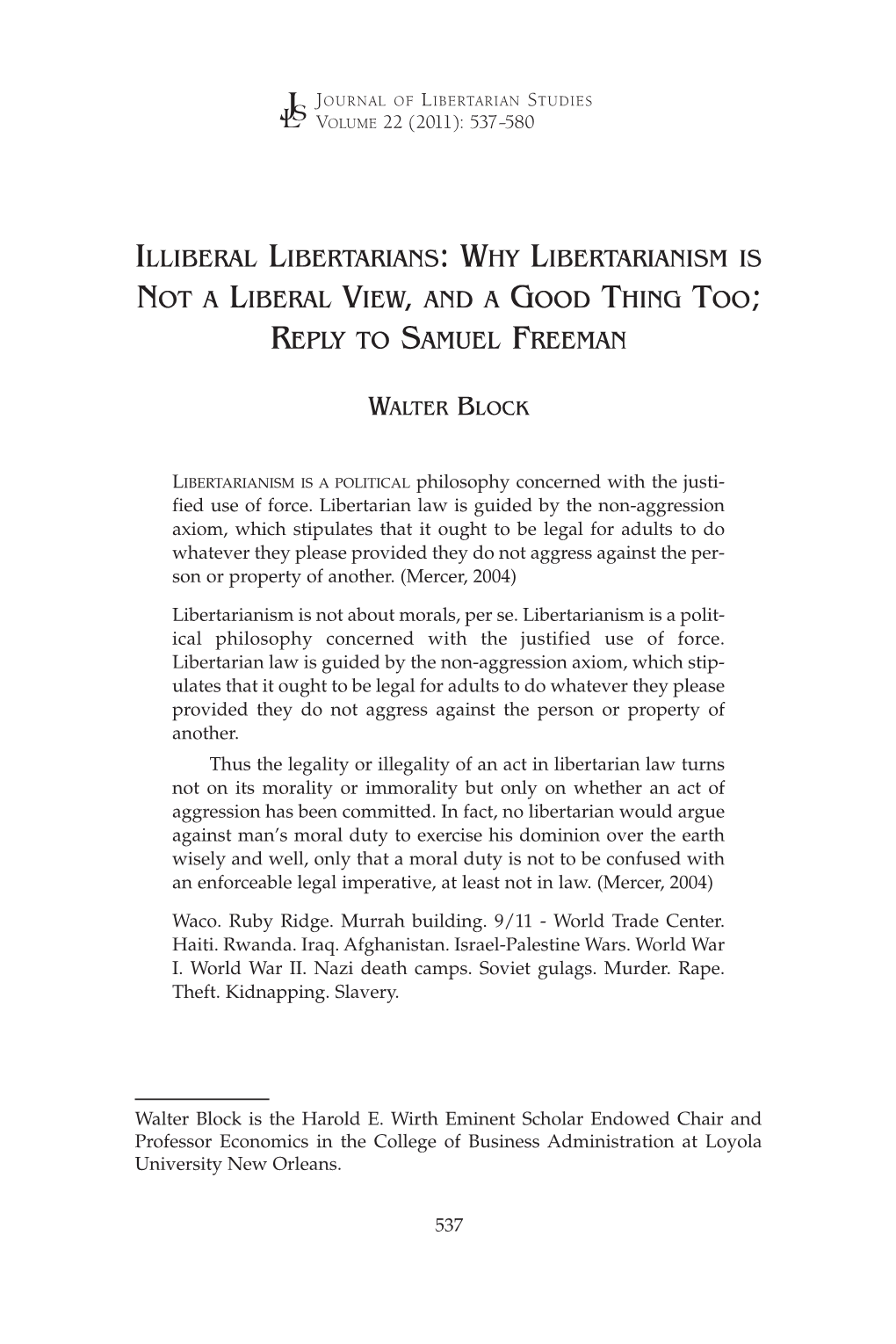 Block Illiberal Libertarians Edwards.Qxd