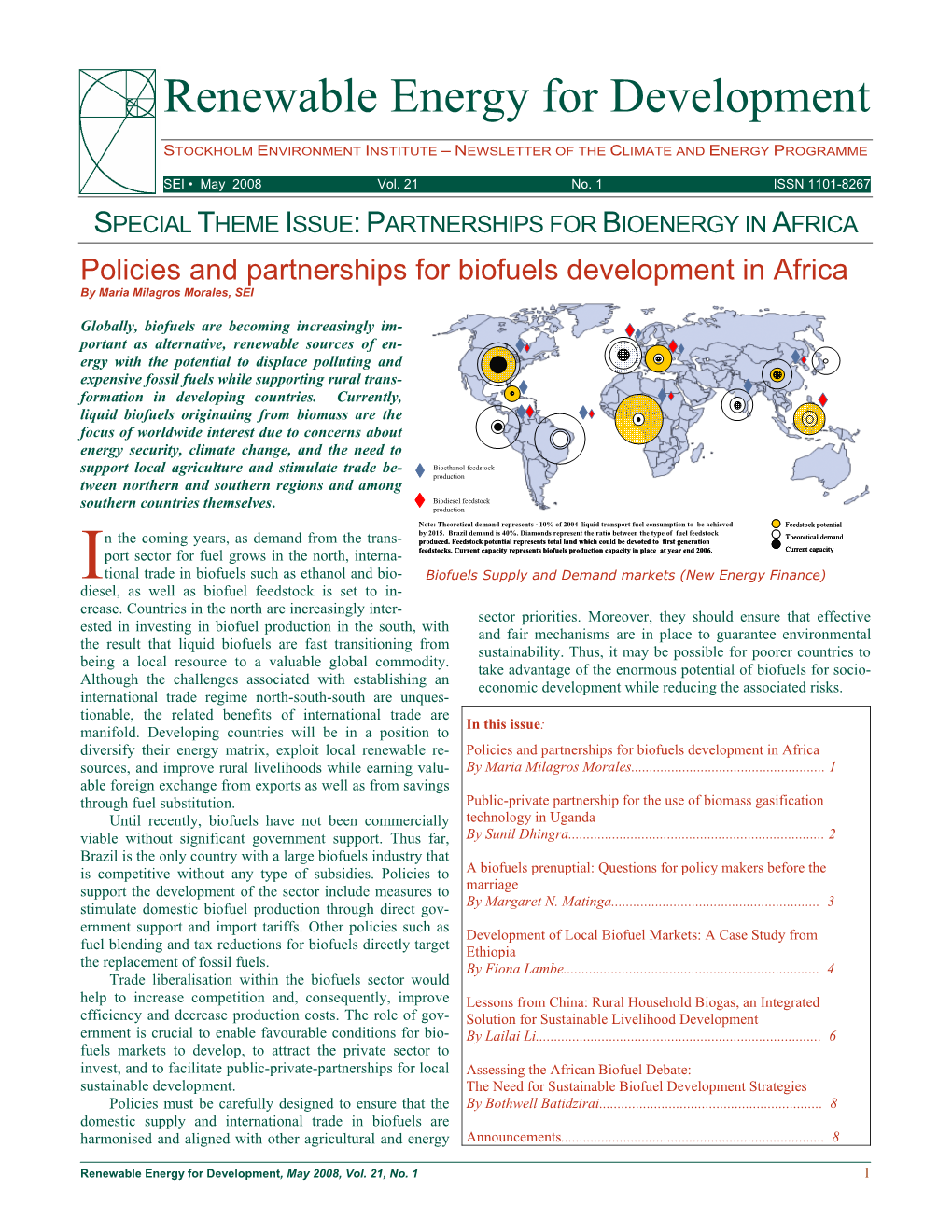 Renewable Energy for Development