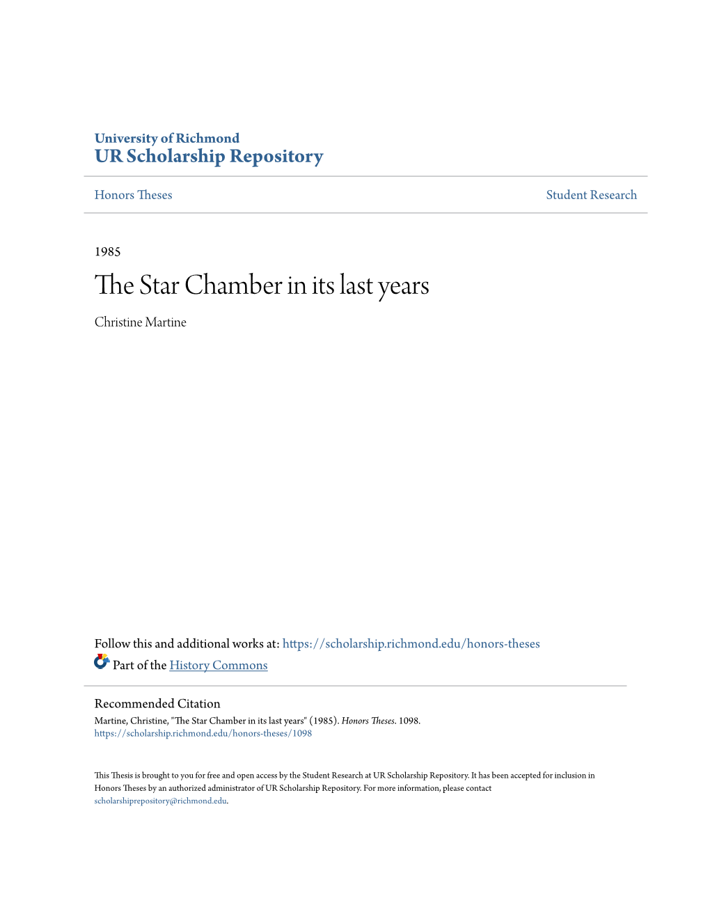 The Star Chamber in Its Last Years