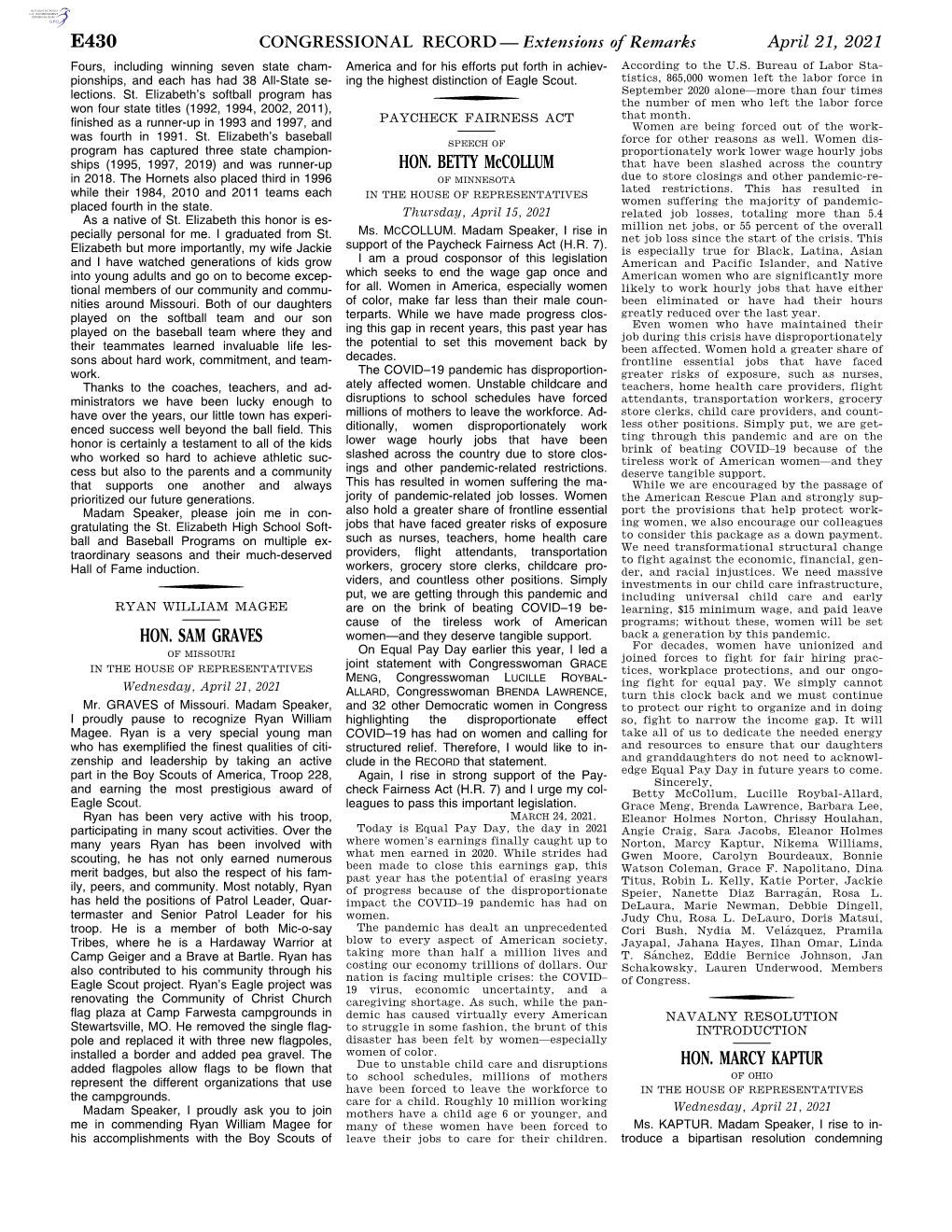 CONGRESSIONAL RECORD— Extensions of Remarks E430 HON