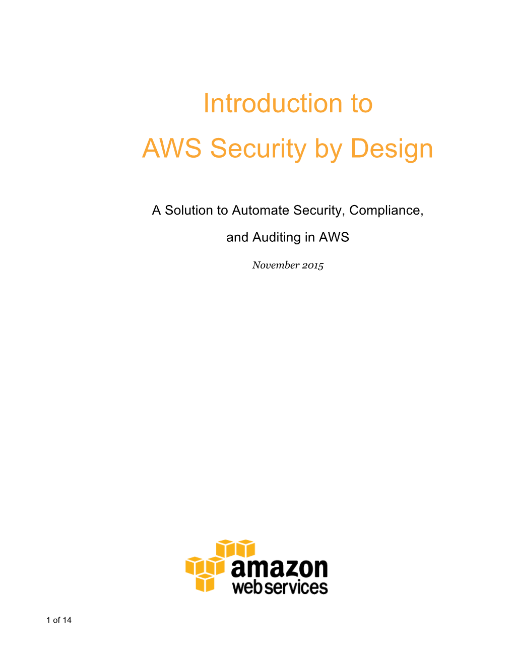 Introduction to AWS Security by Design