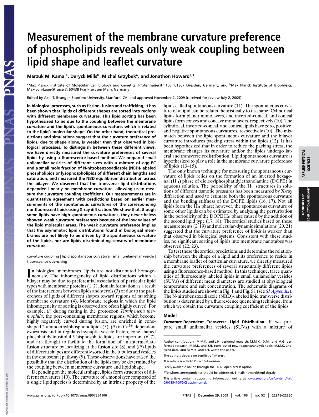 Measurement of the Membrane Curvature Preference Of