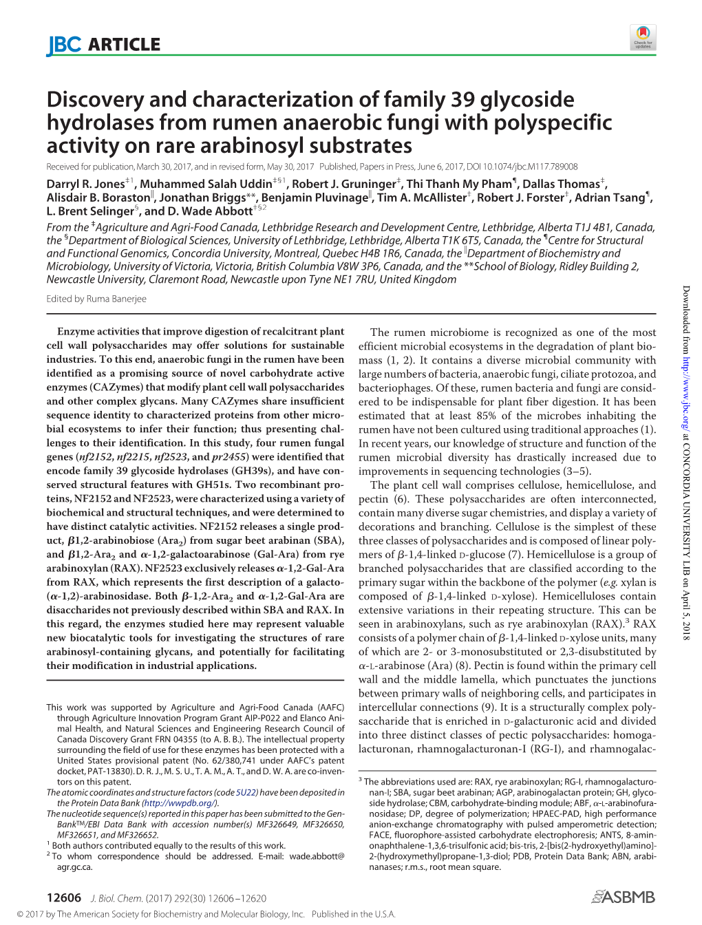 Discovery and Characterization of Family 39 Glycoside Hydrolases from Rumen Anaerobic Fungi with Polyspecific Activity on Rare A