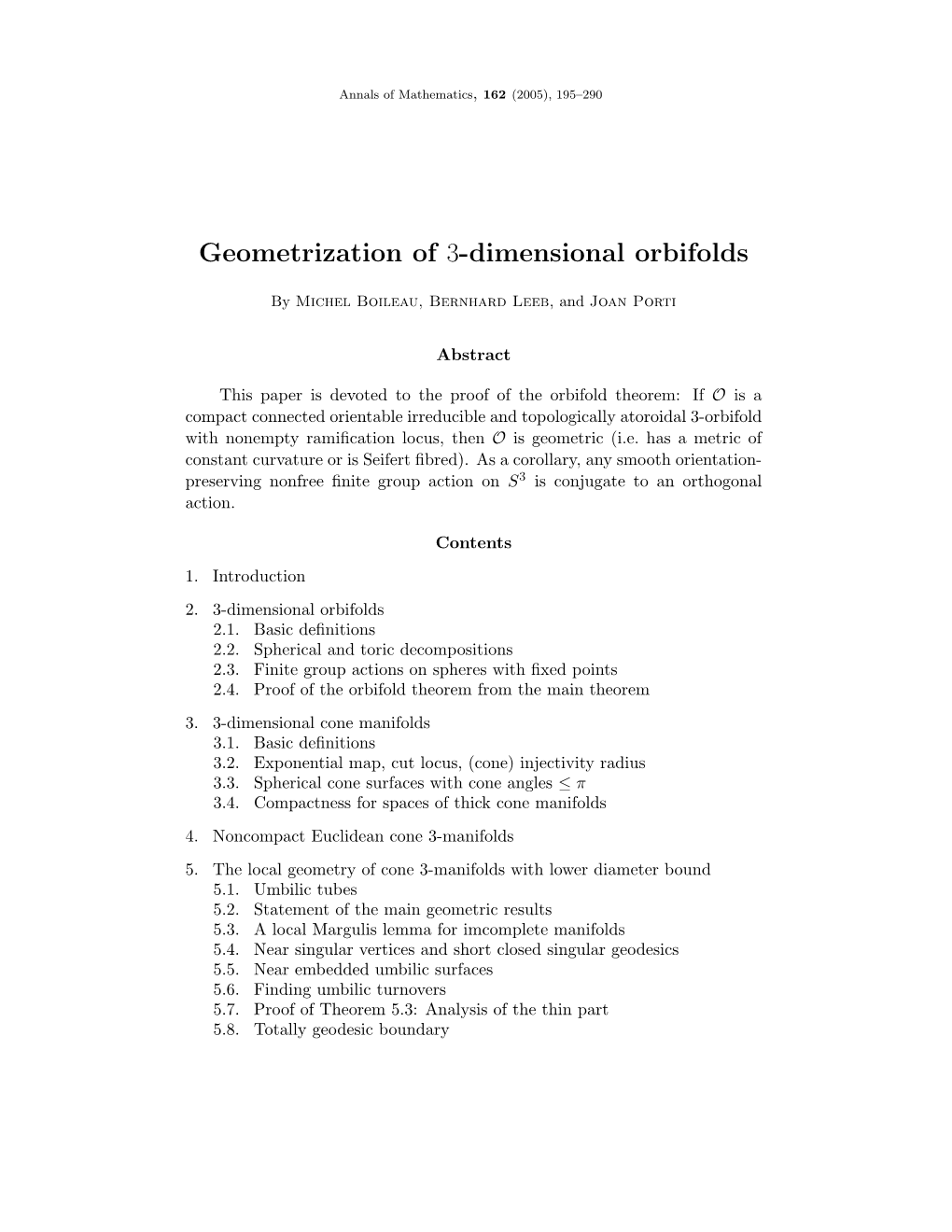 Geometrization of 3-Dimensional Orbifolds