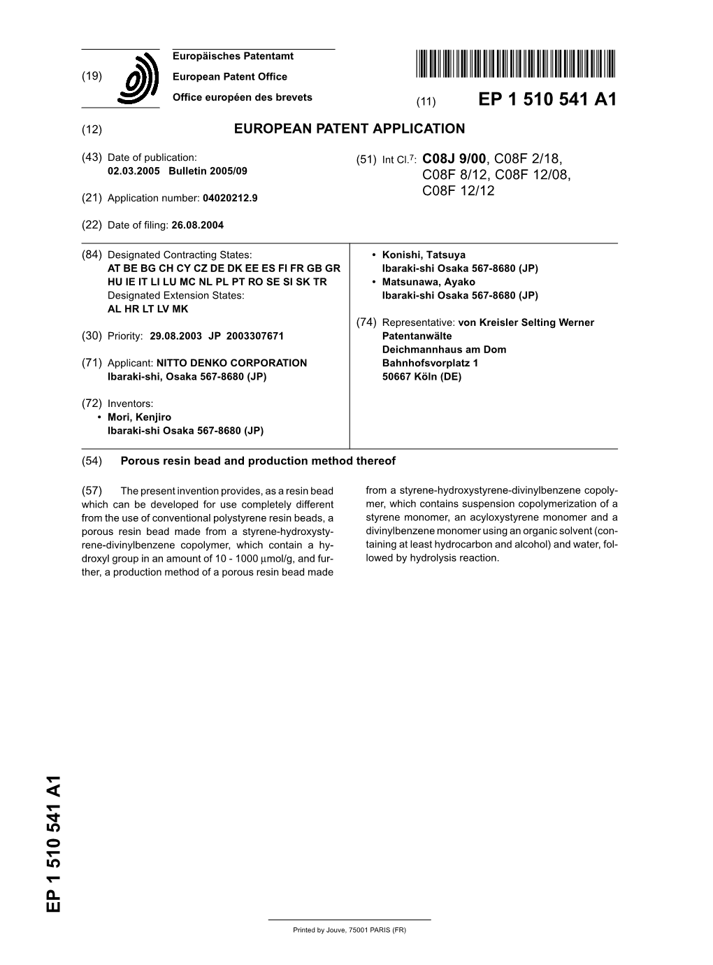 Porous Resin Bead and Production Method Thereof