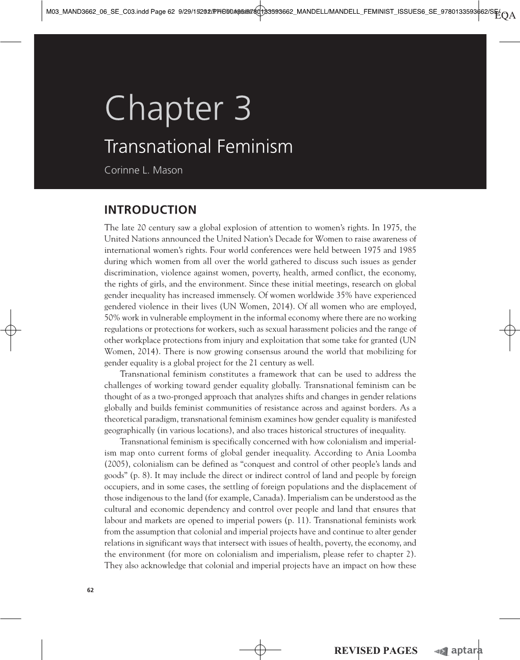 Chapter 3 Transnational Feminism Corinne L