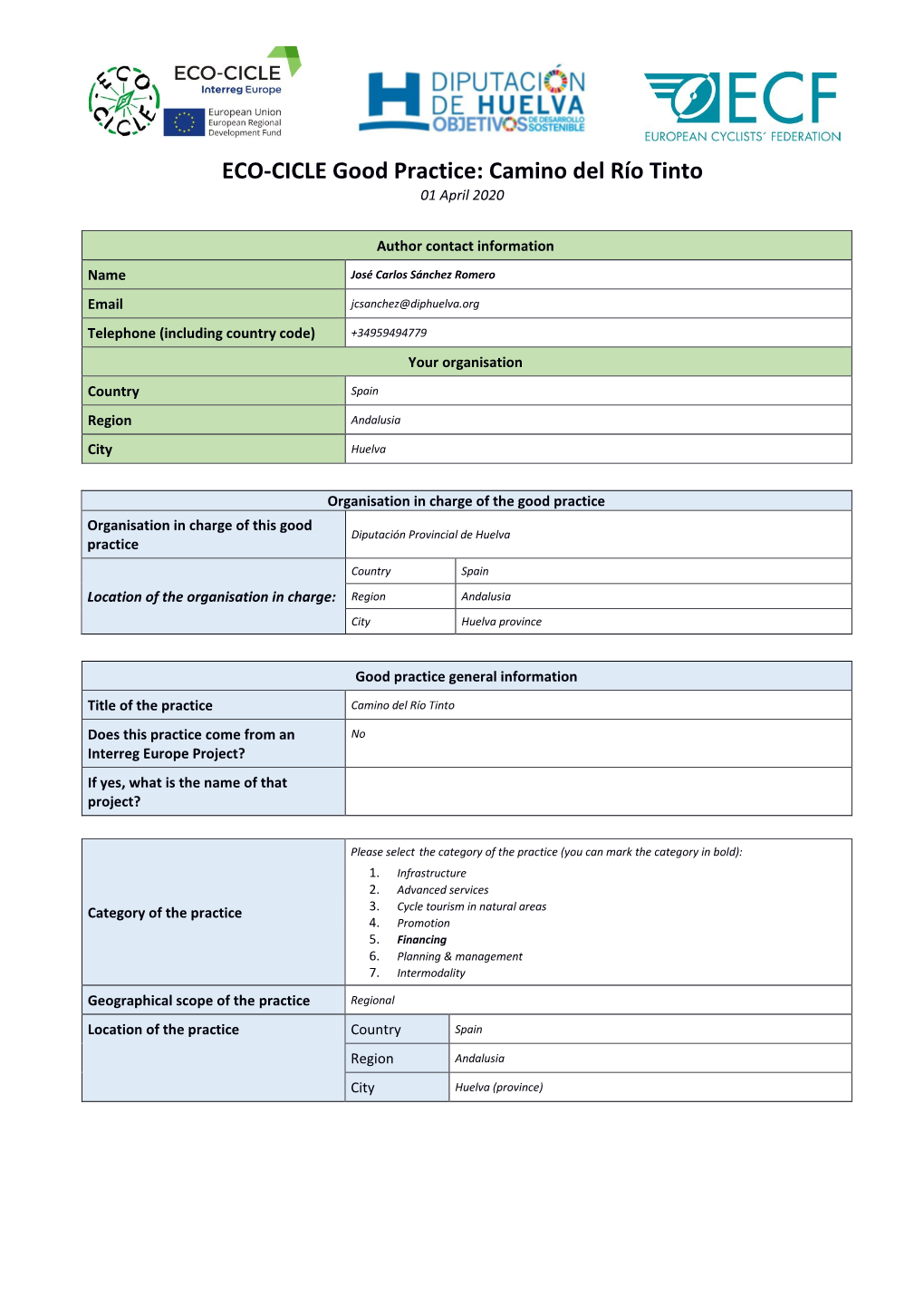 Studies & Reports Apr 10, 2020 Eco-Cicle Good Practice Camino