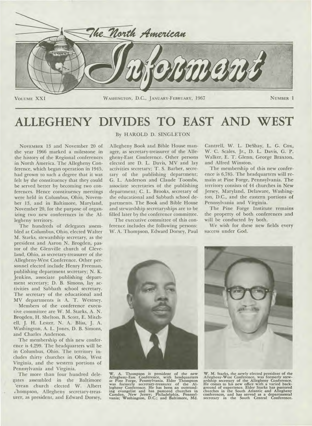ALLEGHENY DIVIDES to EAST and WEST by HAROLD D