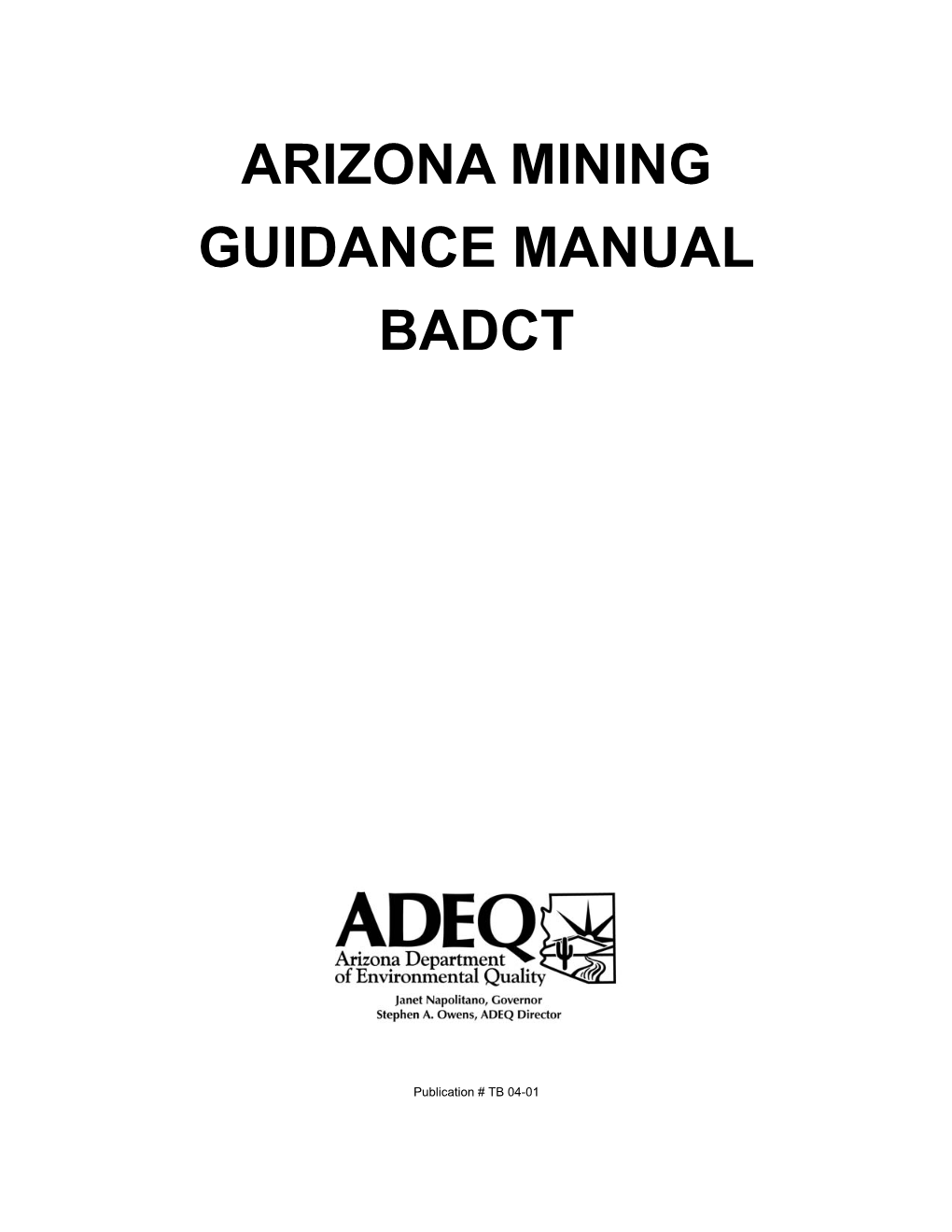 BADCT-Arizona Mining Guidance Manual