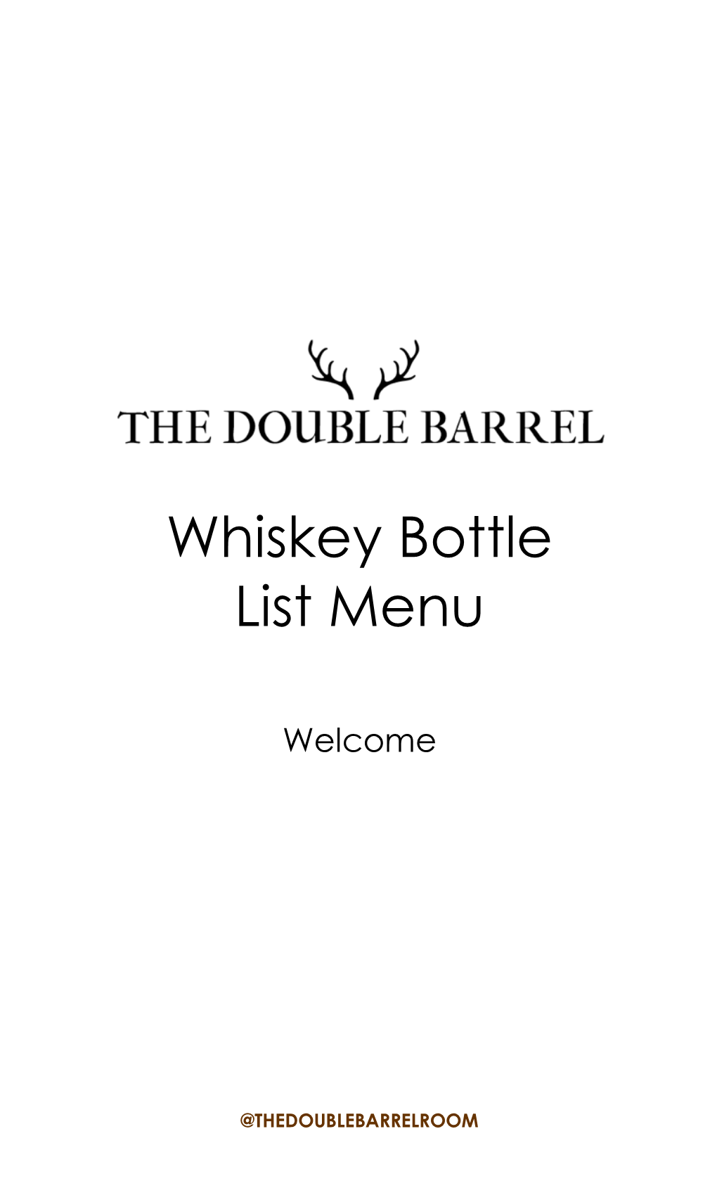 Whiskey Bottle List Menu