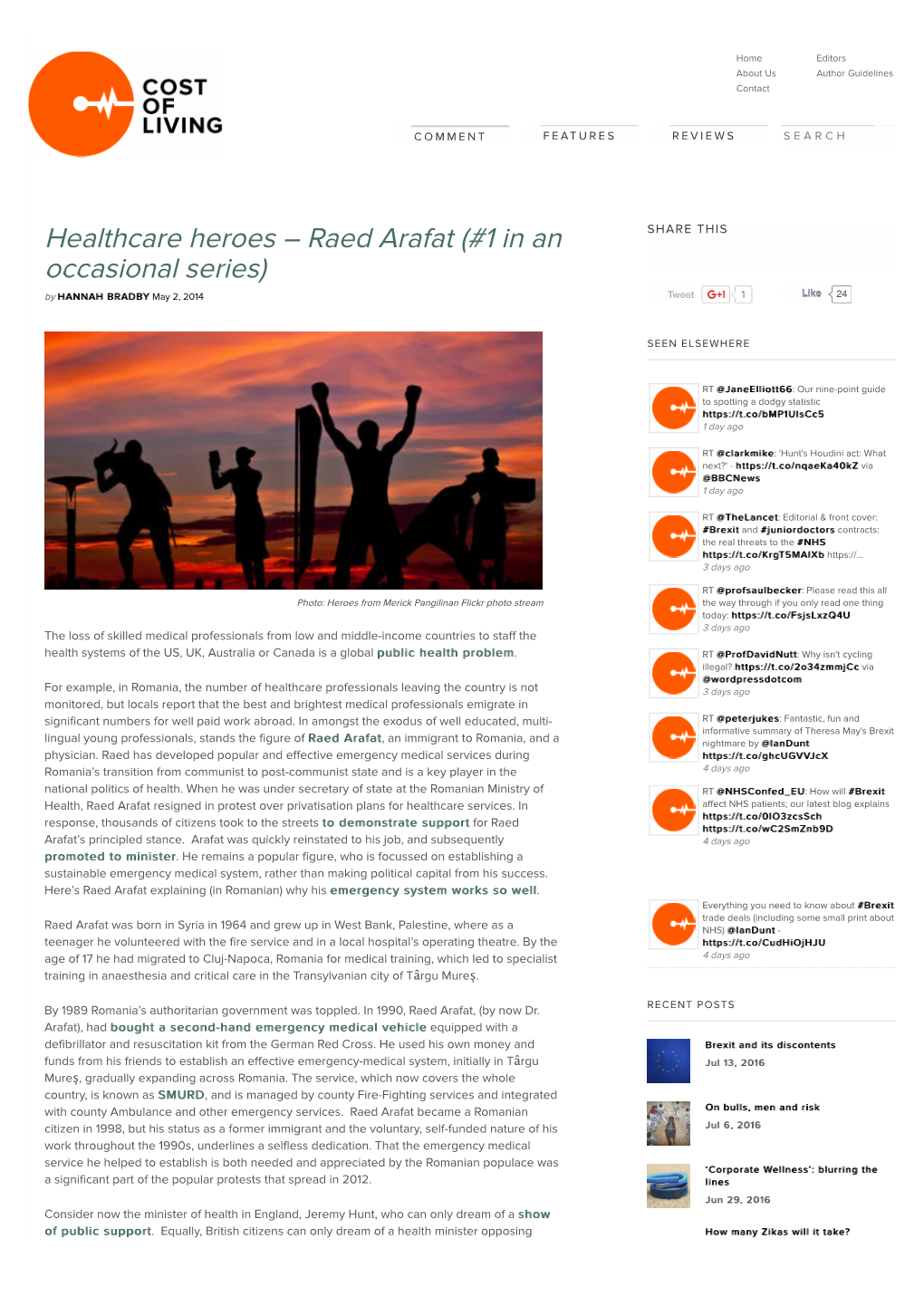 Healthcare Heroes – Raed Arafat (#1 in an SHARE THIS Occasional Series) by HANNAH BRADBY May 2, 2014 Tweet 1 Like 24