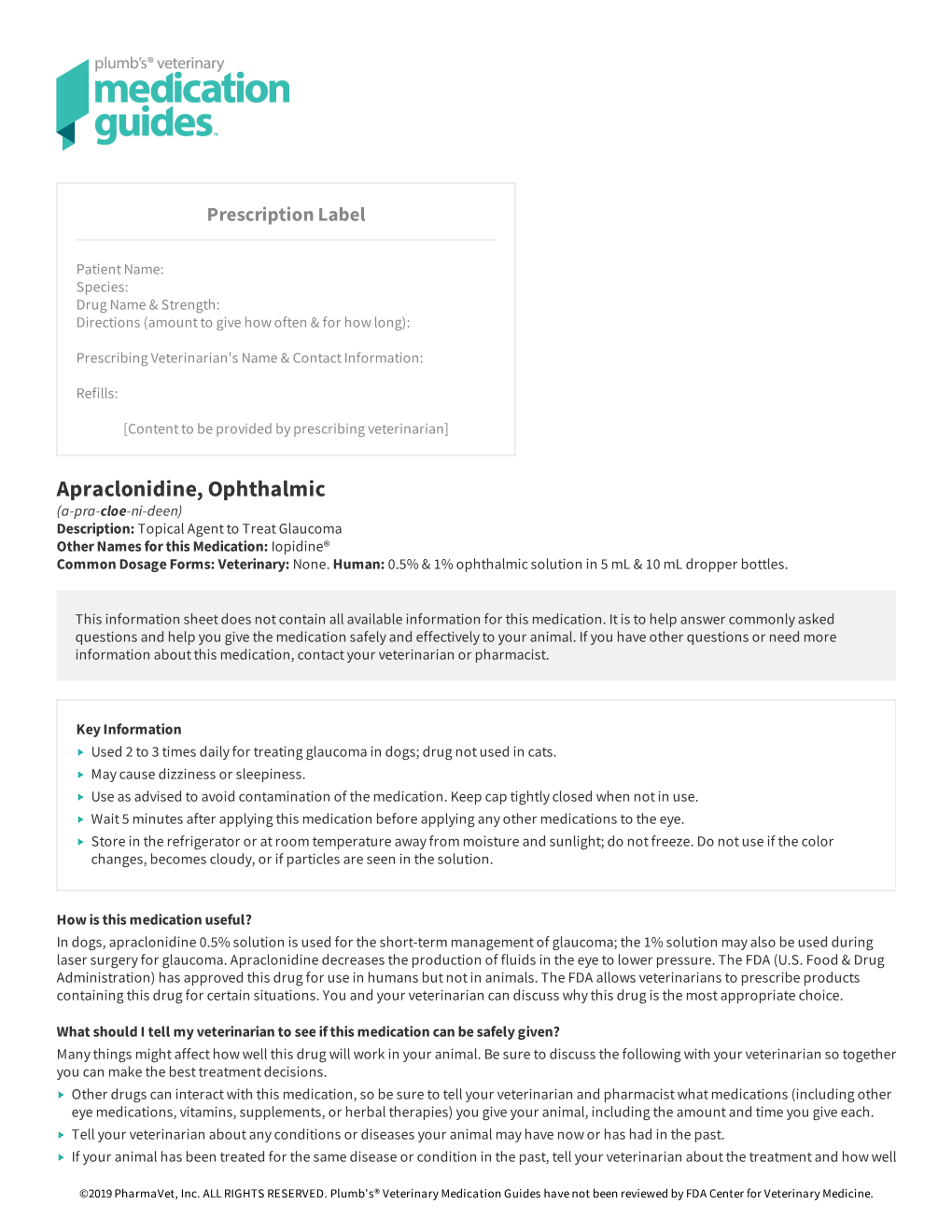 Apraclonidine, Ophthalmic