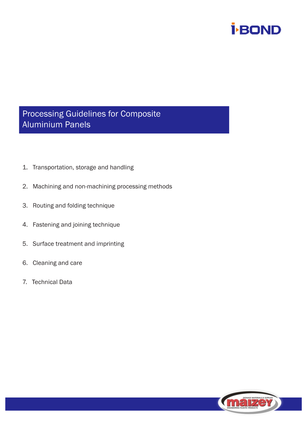 Processing Guidelines for Composite Aluminium Panels