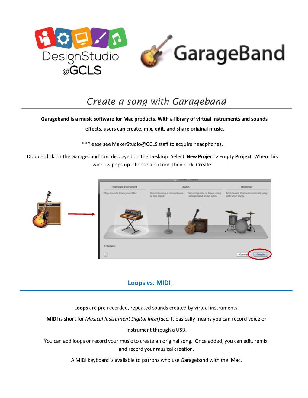 Create a Song with Garageband