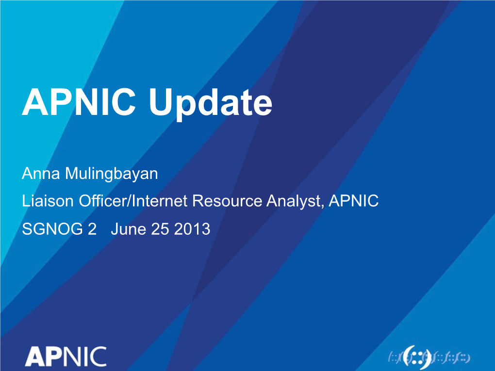 APNIC Update