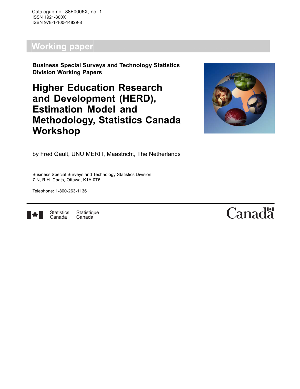 Higher Education Research and Development (HERD), Estimation Model and Methodology, Statistics Canada Workshop