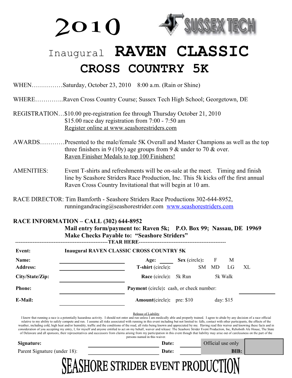 Inaugural RAVEN CLASSIC CROSS COUNTRY 5K